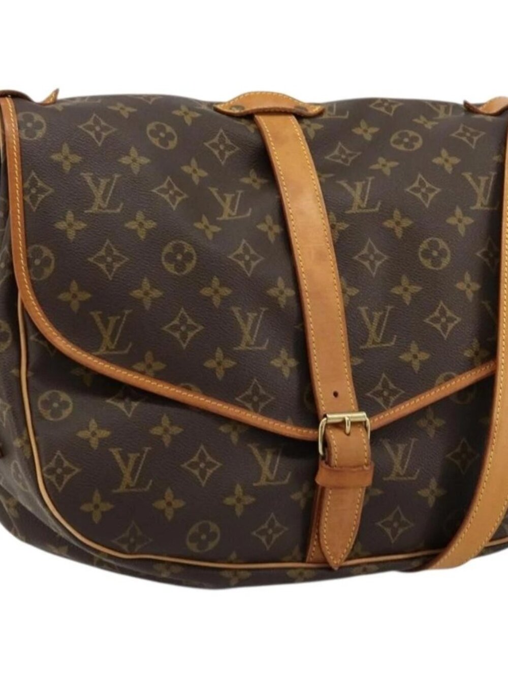 LOUIS VUITTON Monogram Saumur 35 Shoulder Bag M42254 LV Auth ka4186A